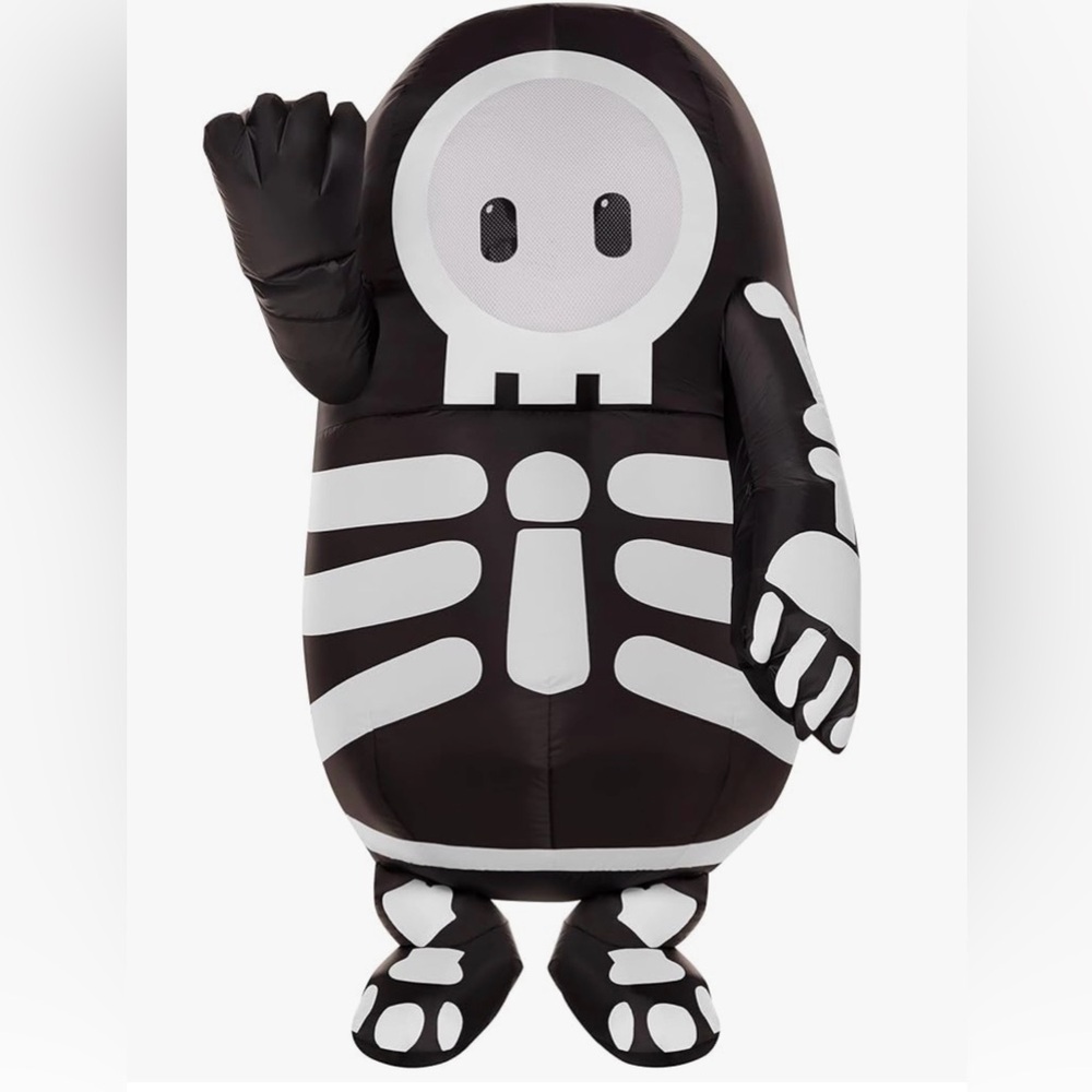 Kids Inflatable Skeleton Costume - Black and White